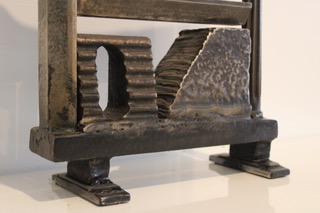 Close up of abstract steel sculpture