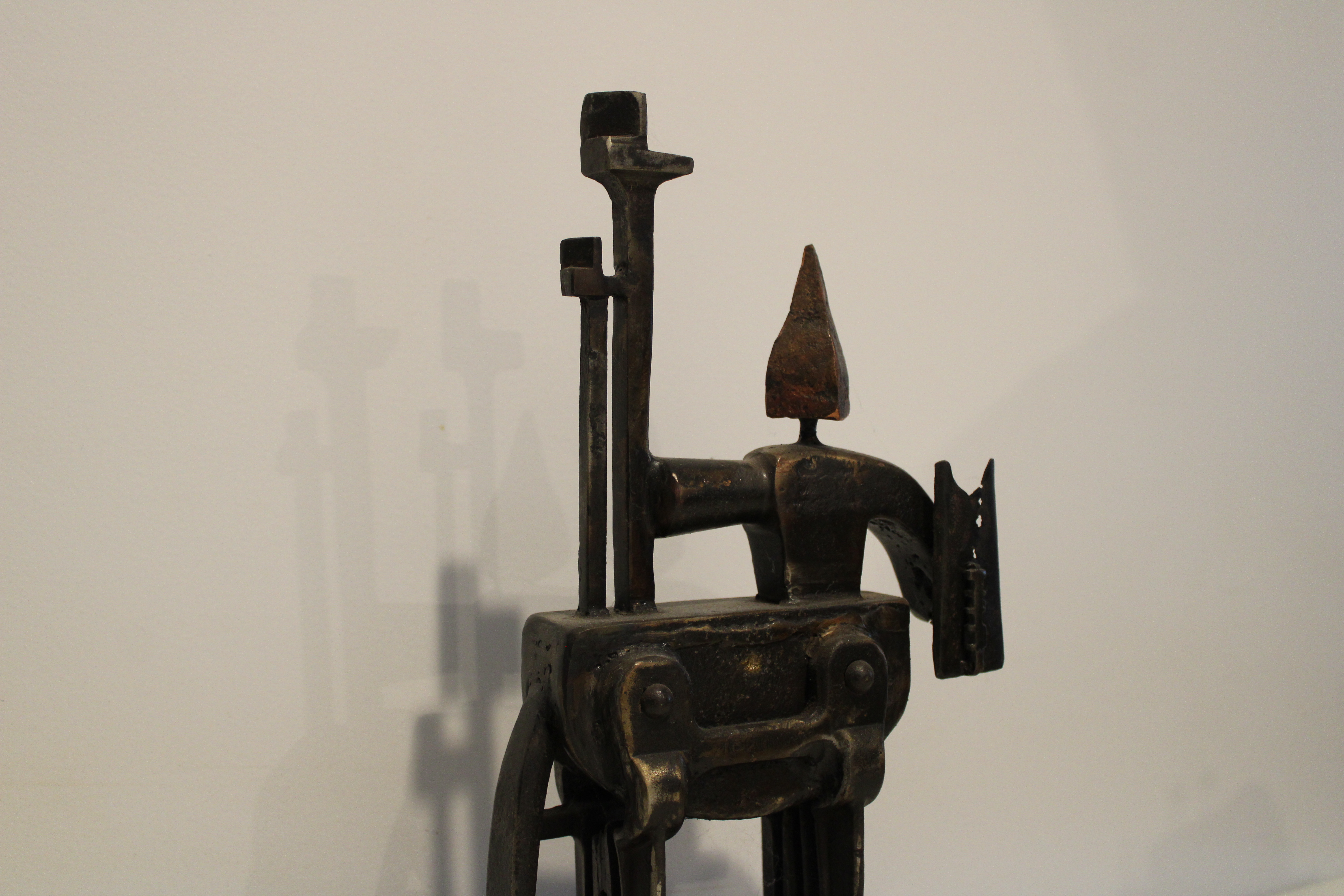 Angle view of abstract horse sculpture