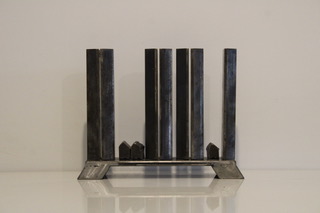 Abstract cityscape steel sculpture