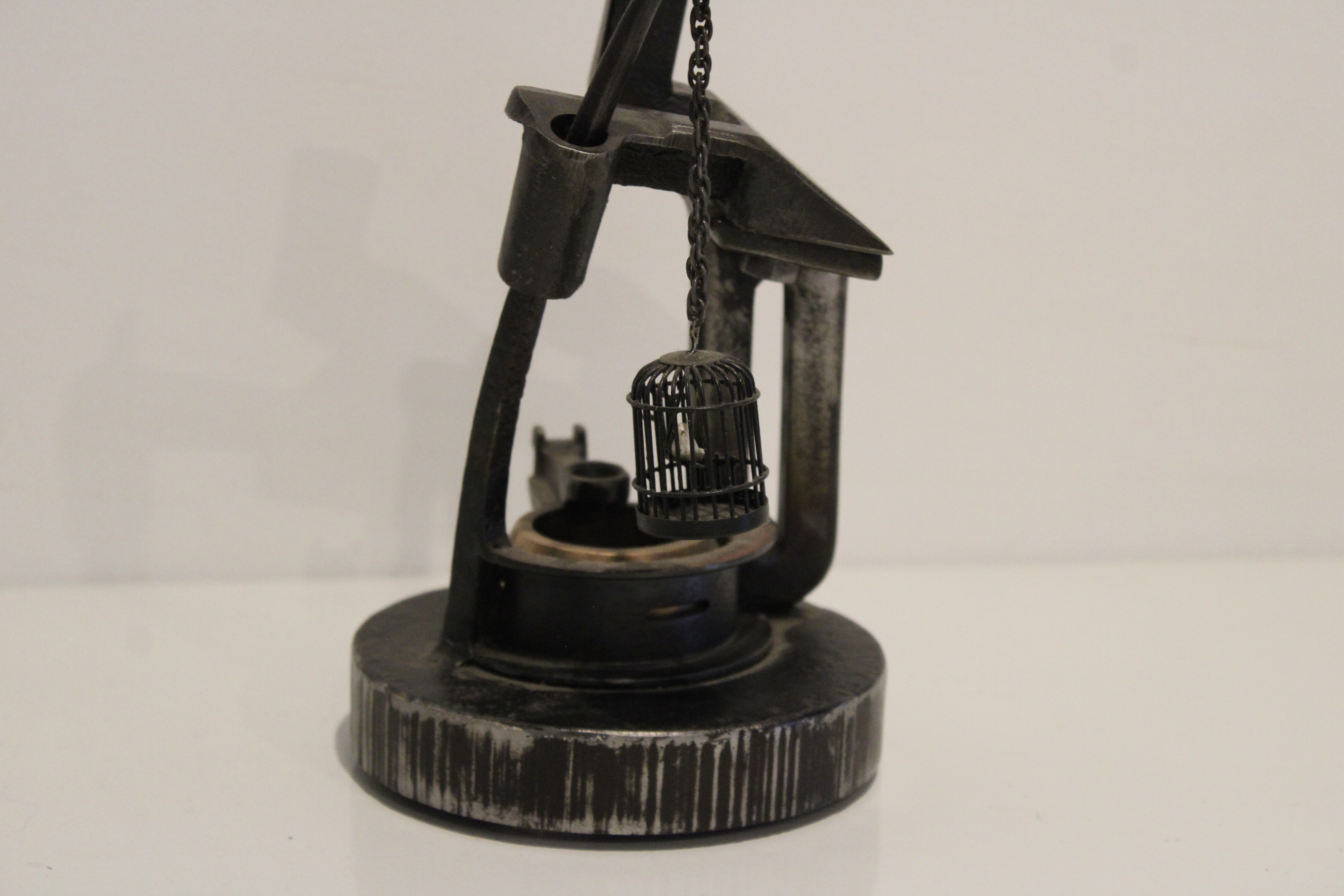 Close up of Keeper of the well sculpture