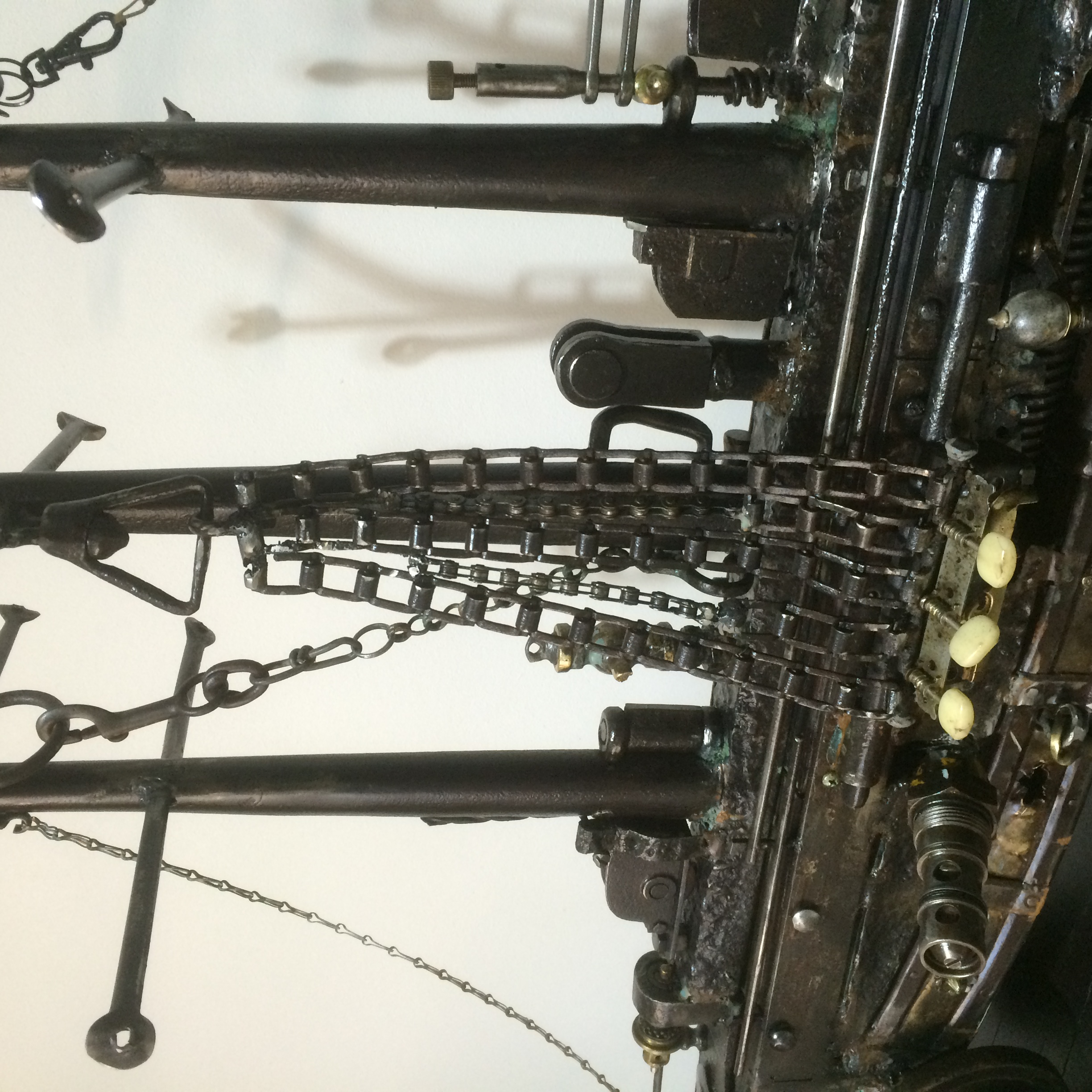 Side view of the steel ship sculpture